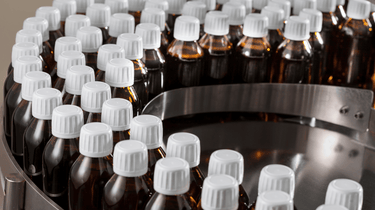 Essential oils bottles being filled