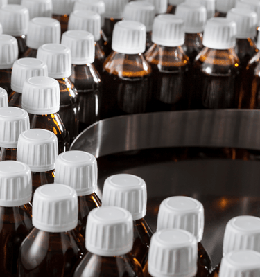 Essential oils bottles being filled