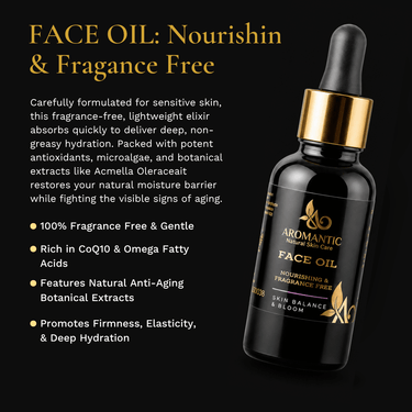 Face Oil - All Skin Types - Fragrance Free - Aromantic UK