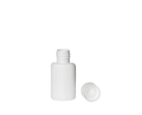 Bottle, White Plastic with Screw Lid (20 ml)