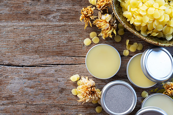 Image of Buttery Lip balm with Beeswax in jars