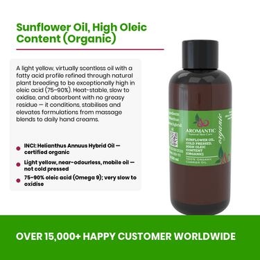 Organic Sunflower Oil High Oleic - Aromantic UK