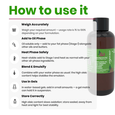 Organic Sunflower Oil High Oleic - Aromantic UK