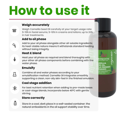 Camellia Seed Oil, Cold Pressed (Organic) - howto