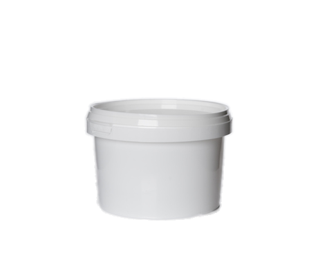 Tub, White Plastic with Lid (500 ml)